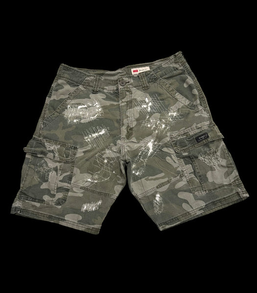 Camouflage patchwork shorts